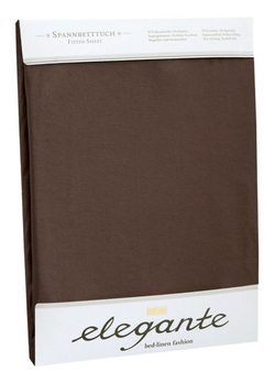 Простыня сатиновая 270x290 Elegante 6800 коричневая