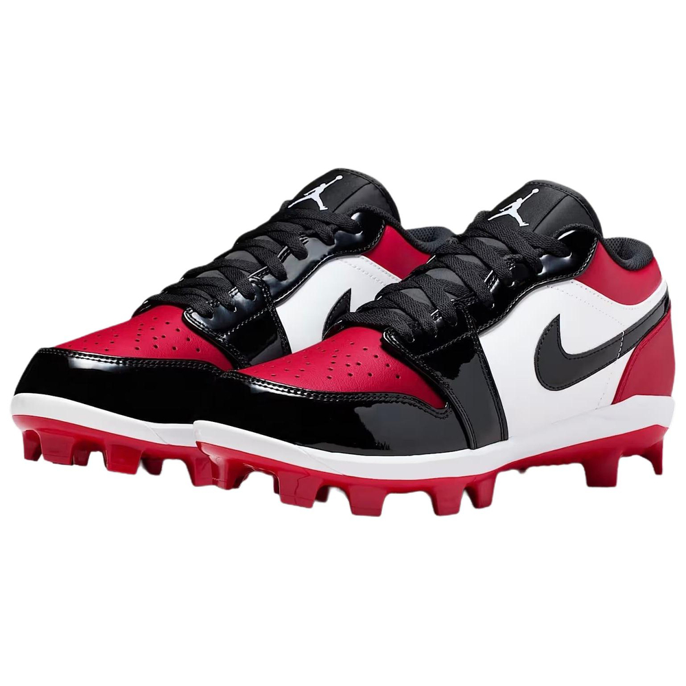Jordan Air Jordan 1 Low Top Upper Height Baseball Shoes Men"s Red White Black