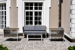 "Касабланка" лаунж-зона плетеная из роупа 4-местная, цвет серый