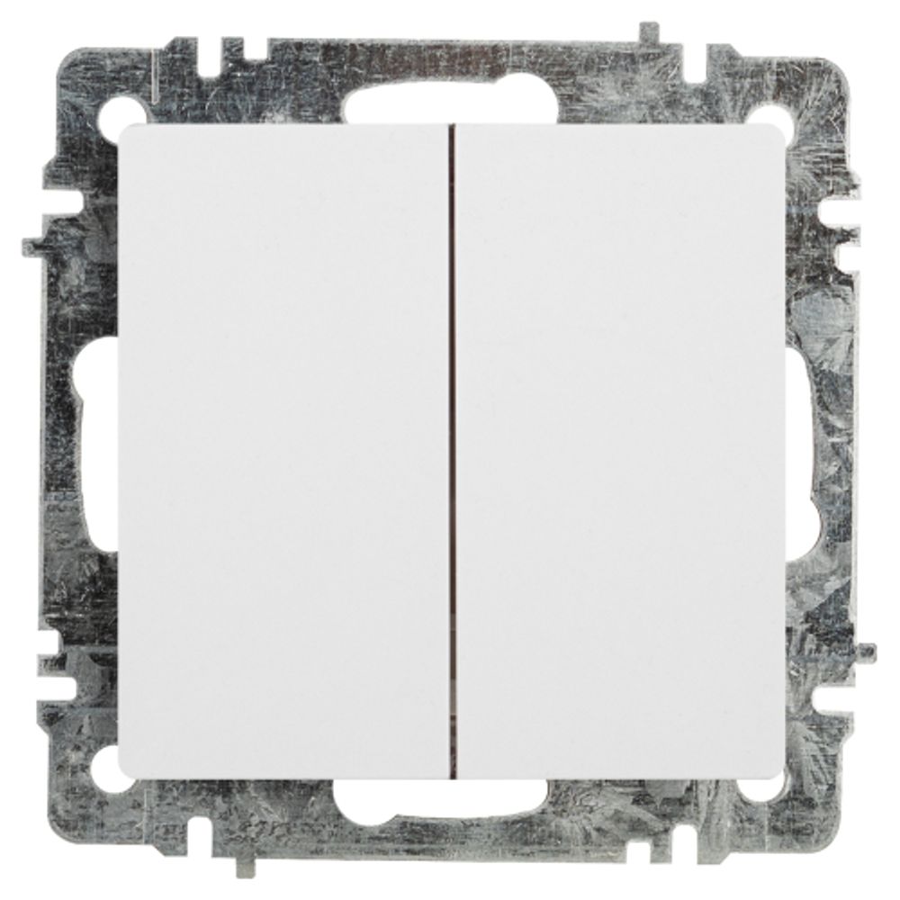 Переключатель Intro Accent 6-107-01 двойной, 10А-250В, IP20, СУ, AL/CU, белый