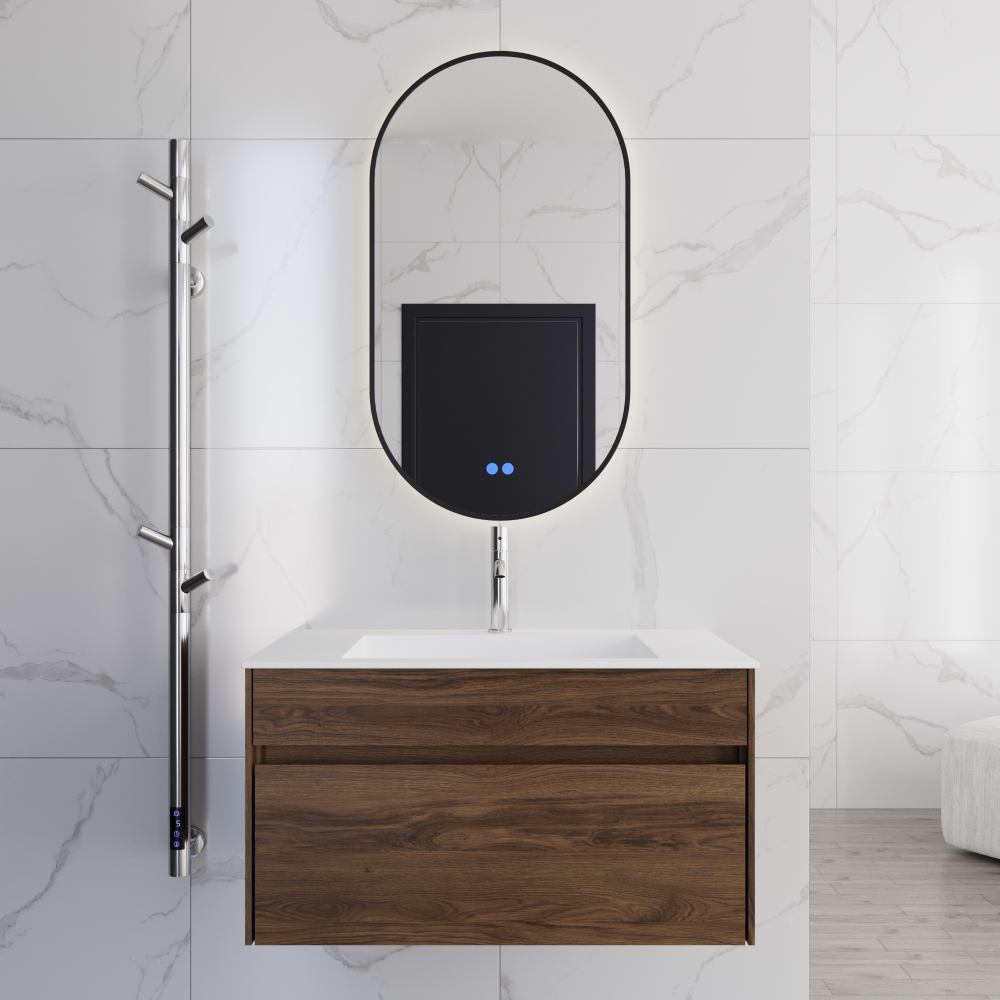 Тумба под раковину Vincea Chiara 800 подвесная, 1 выкатной ящик soft-close, C.Oak