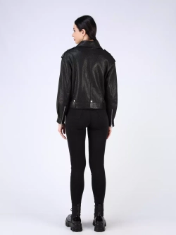 Кожаная куртка демисезонная косуха оверсайз