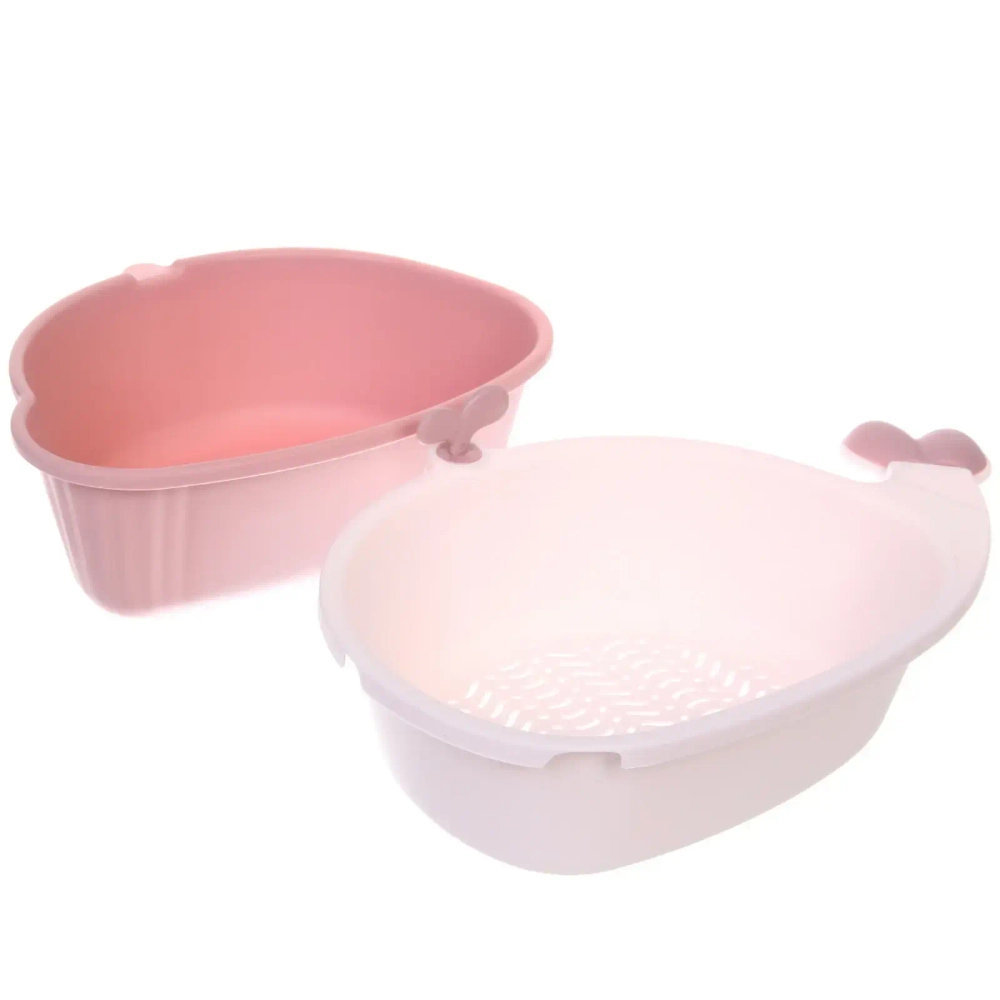 Дуршлаг пластиковый «SEGRETO» Кит 33*21,5*12см пыльная роза