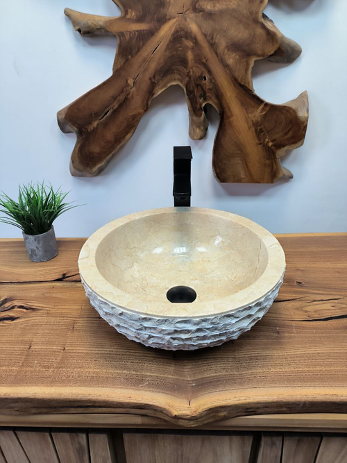 Раковина из мрамора Bowl Cream Marmo BM-65704 40х40х15 из натурального камня