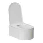 Унитаз подвесной безободковый WAVE LINE Tornado3.0, сид. дюропласт, м/л, быстр, БЕЛЫЙ глянец (L)