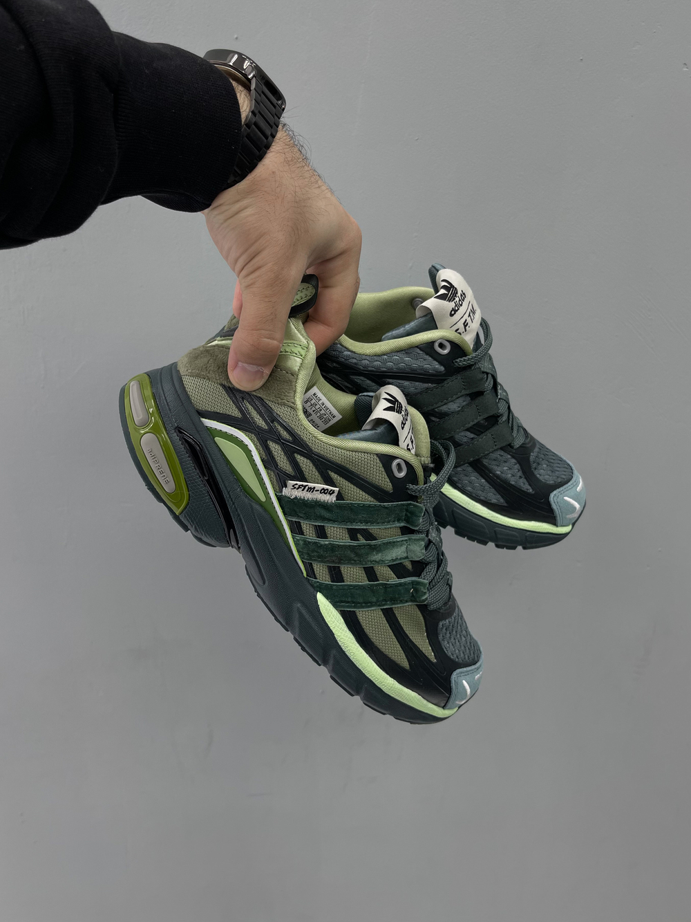 Кроссовки Adidas Adistar #9008 (сер.-зел.)