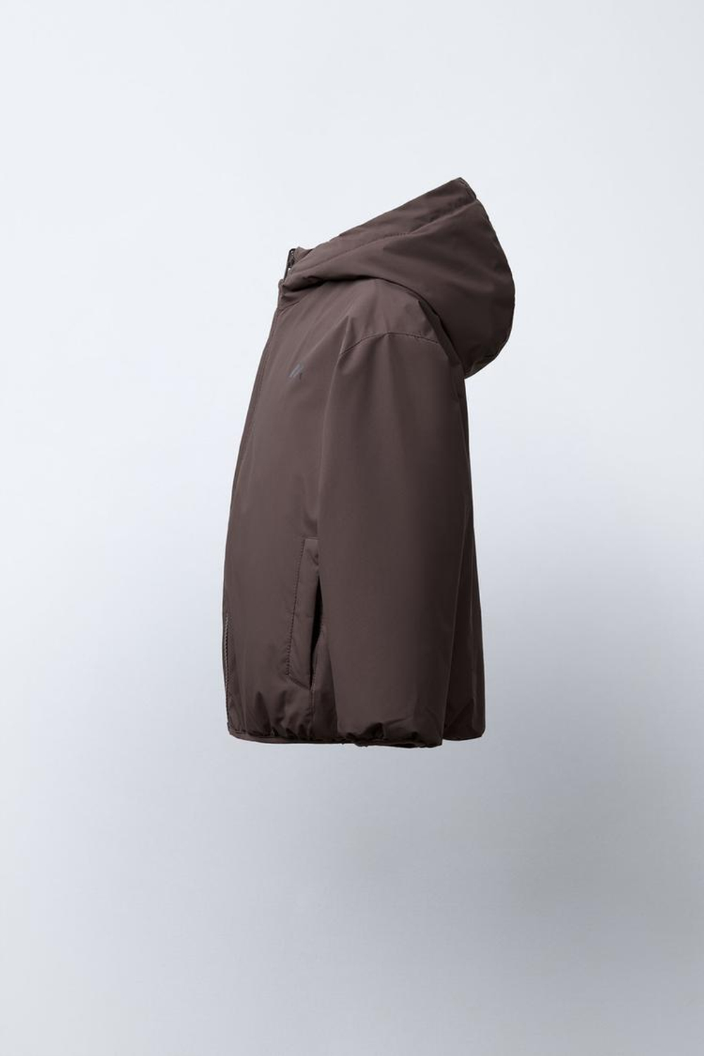 ZARA ДВУСТОРОННЯЯ ВОДОНЕПРОНИЦАЕМАЯ КУРТКА С ЛОГОТИПОМ, КОРИЧНЕВЫЙ