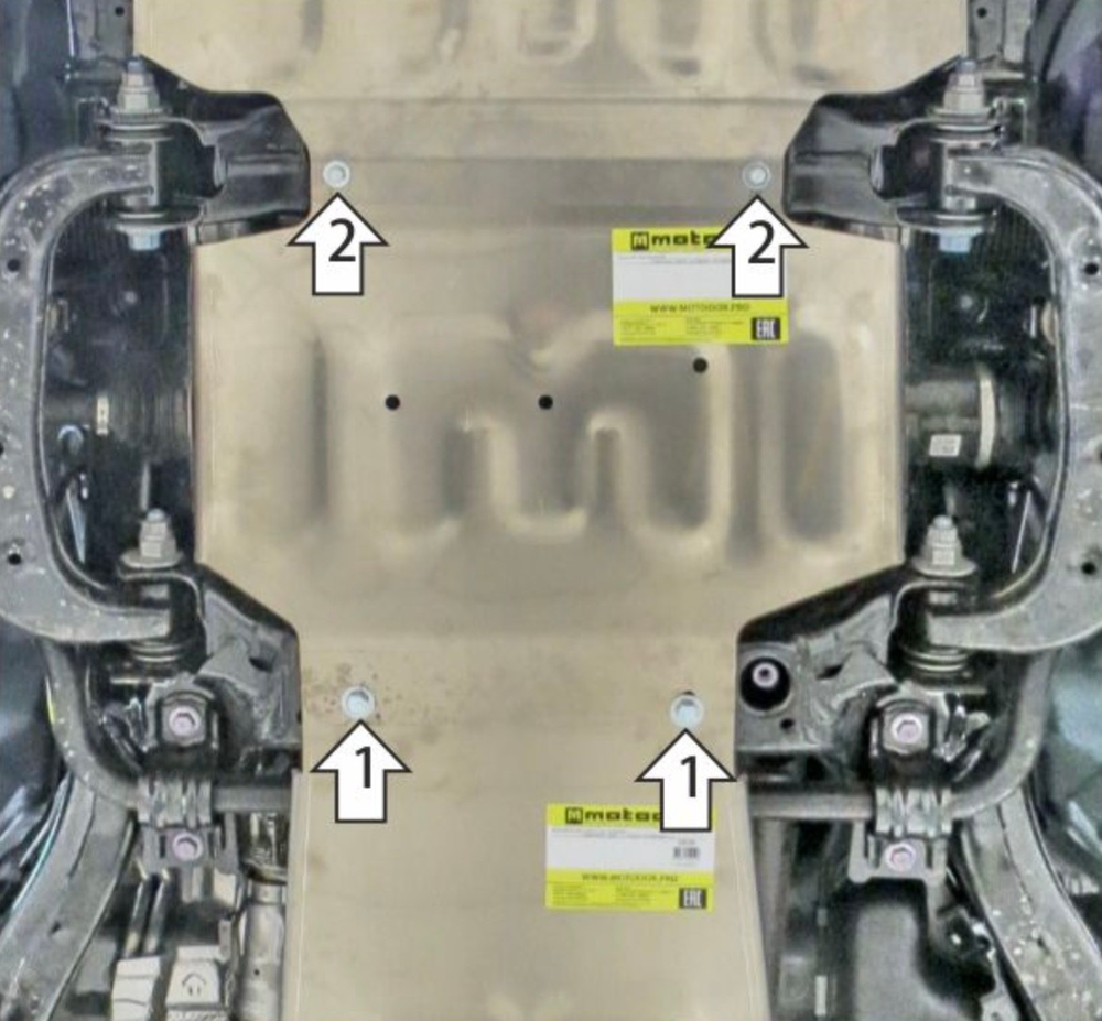 Защита алюминиевая 5 мм Д;ПДф Toyota Land Cruiser Prado 250 Motodor.32532