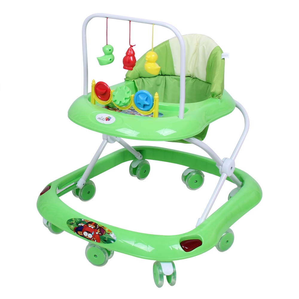 Ходунки "Весело шагать С", 8 силиконовых колес,  муз., игрушки (Alis) (зеленый)