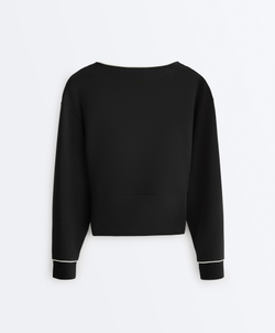 Oysho Толстовка с перекрестным кантом из модала, черный