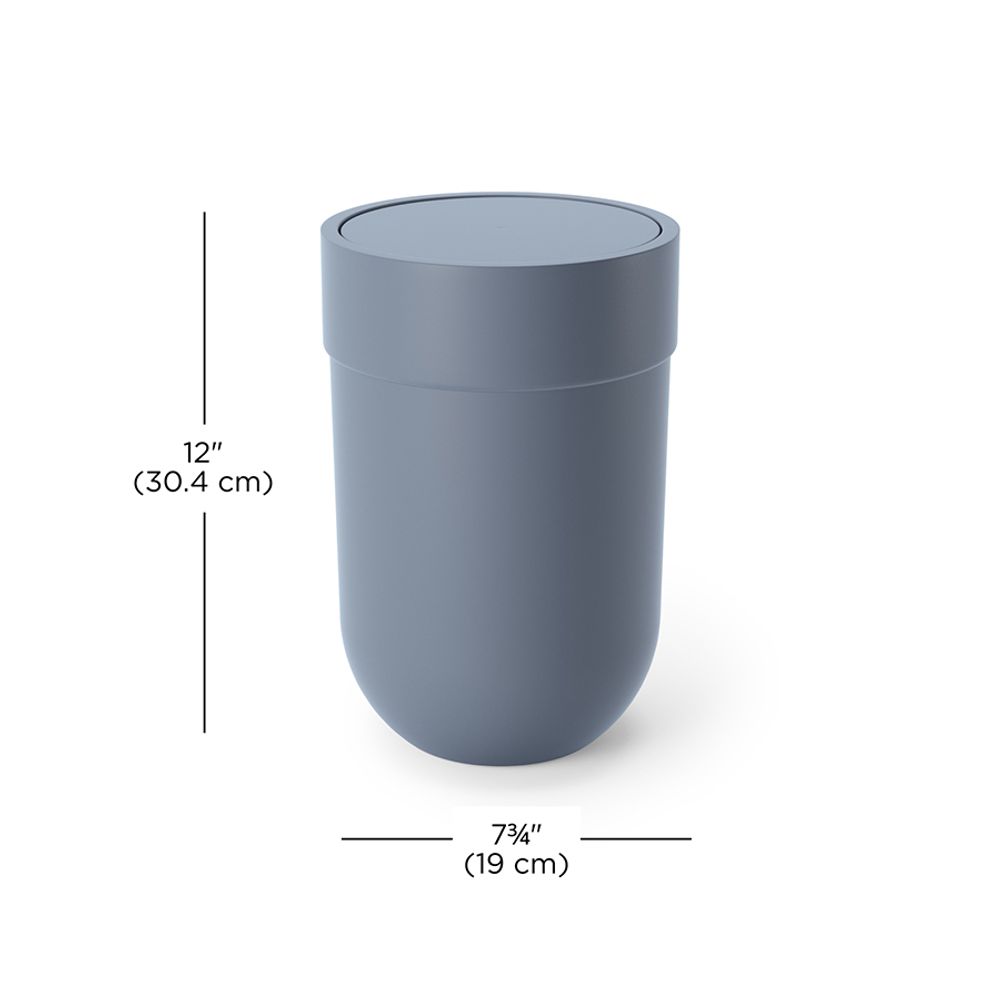 Корзина для мусора с крышкой Touch, 6 л, голубая