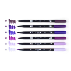 Набор Tombow AB-T Dual Brush 6 Purple Blendables