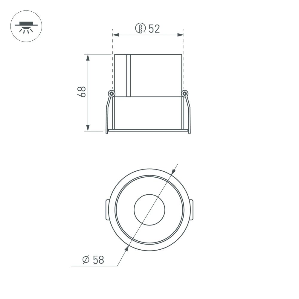 Светильник MS-ATLAS-BUILT-R58-10W Day4000 (WH-WH, 35 deg, 230V) (Arlight, IP20 Металл, 5 лет) 037182(1)