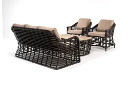 "Ницца" лаунж-зона из искусственного ротанга, цвет бронзовый