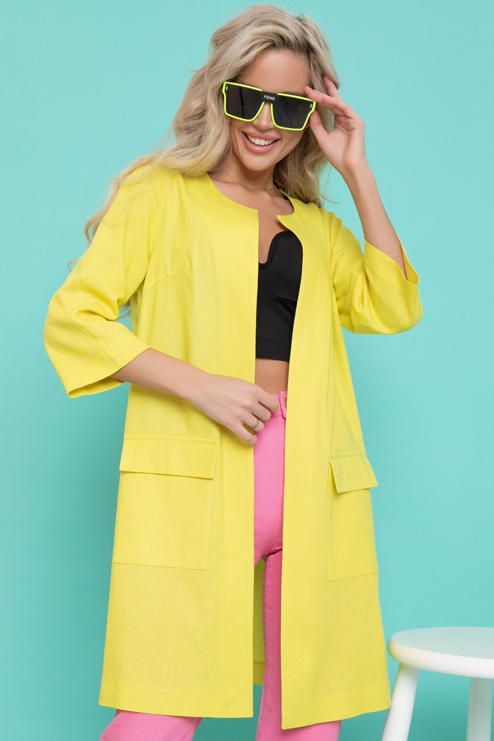 Кардиган "Лён" (лимон) Elza (Акция)