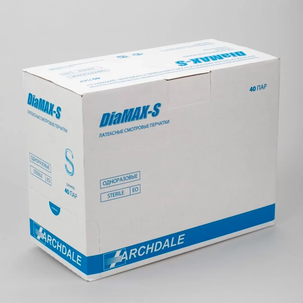 Перчатки латексные смотровые стерильные DiaMax-S размер L 40 пар
