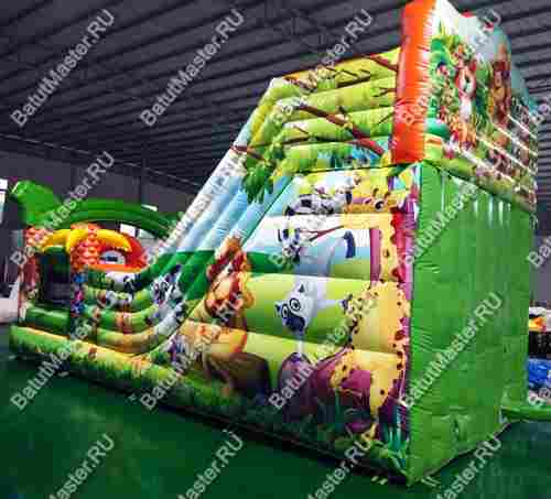 Надувной батут "Мир сафари" с цветным полом 8*4*5 м,