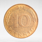 Germany, 10 Pfennigs, 1976, (Munich Mint - "D"), VF