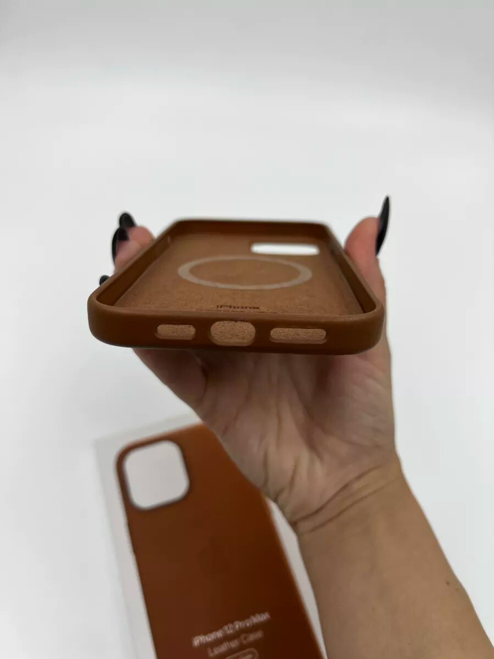 Кожаный чехол Leather Case iPhone 12 Pro Max, Saddle Brown Светло-Коричневый