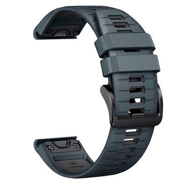 Ремешок силиконовый QuickFit 22 мм. для Garmin Fenix 7 PRO/7/6/5/5 plus, Quatix 5, MARQ, Forerunner 935 / 945, instinct, instinct 2 быстросъемный ( стиль Fenix 7 Pro ), синий гранит/серый