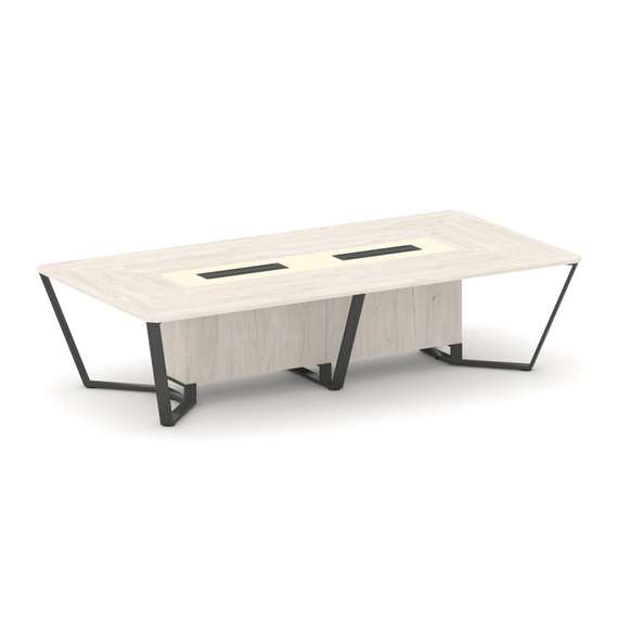 Steel Meet Стол переговорный прямоугольный KMK-PR.B.SP-12 Денвер Светлый/Ваниль Глянец/Металл Антрац