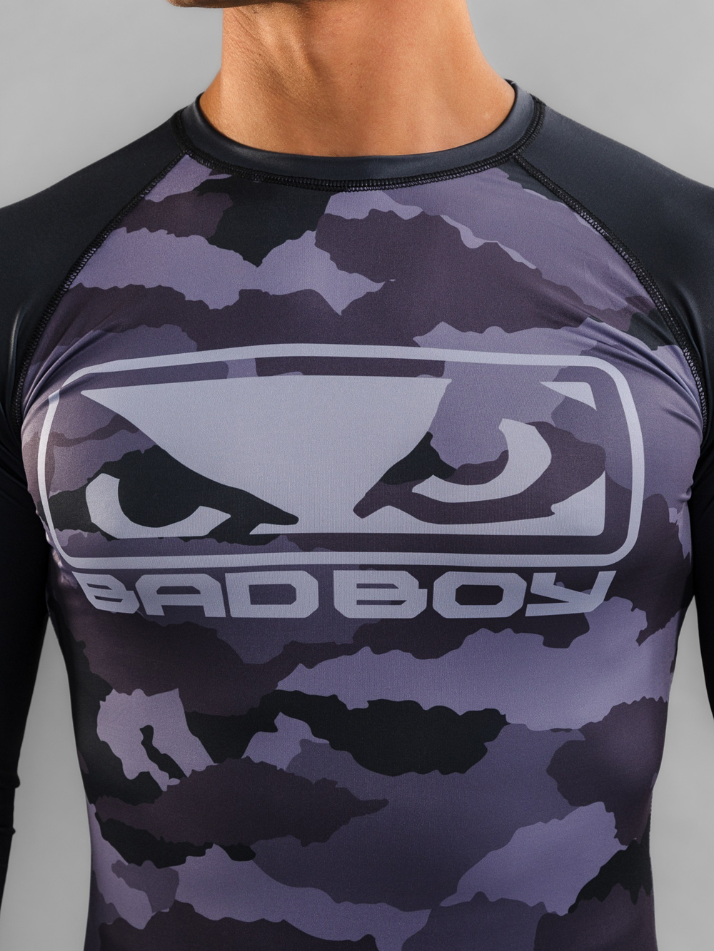 Рашгард Bad Boy Fighter черный/серый камуфляж