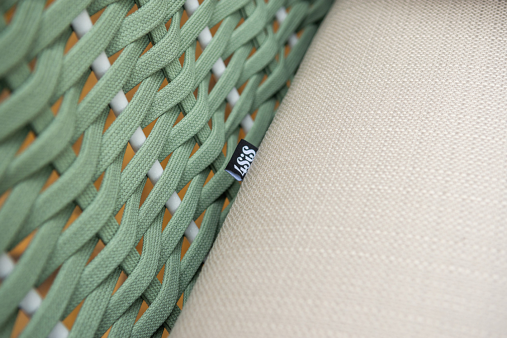 "Фиджи" лаунж-зона 5-местная плетеная из роупа (веревки), каркас алюминиевый светло-серый, роуп зеленый (4204)