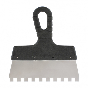 Шпатель из нержавеющей стали, 150 мм, зуб 10 х 10 мм, пластмассовая ручка Sparta