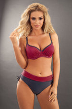 Купальник Alina с чашкой push-up (Размер: 38) (Цвет: серый с красным)