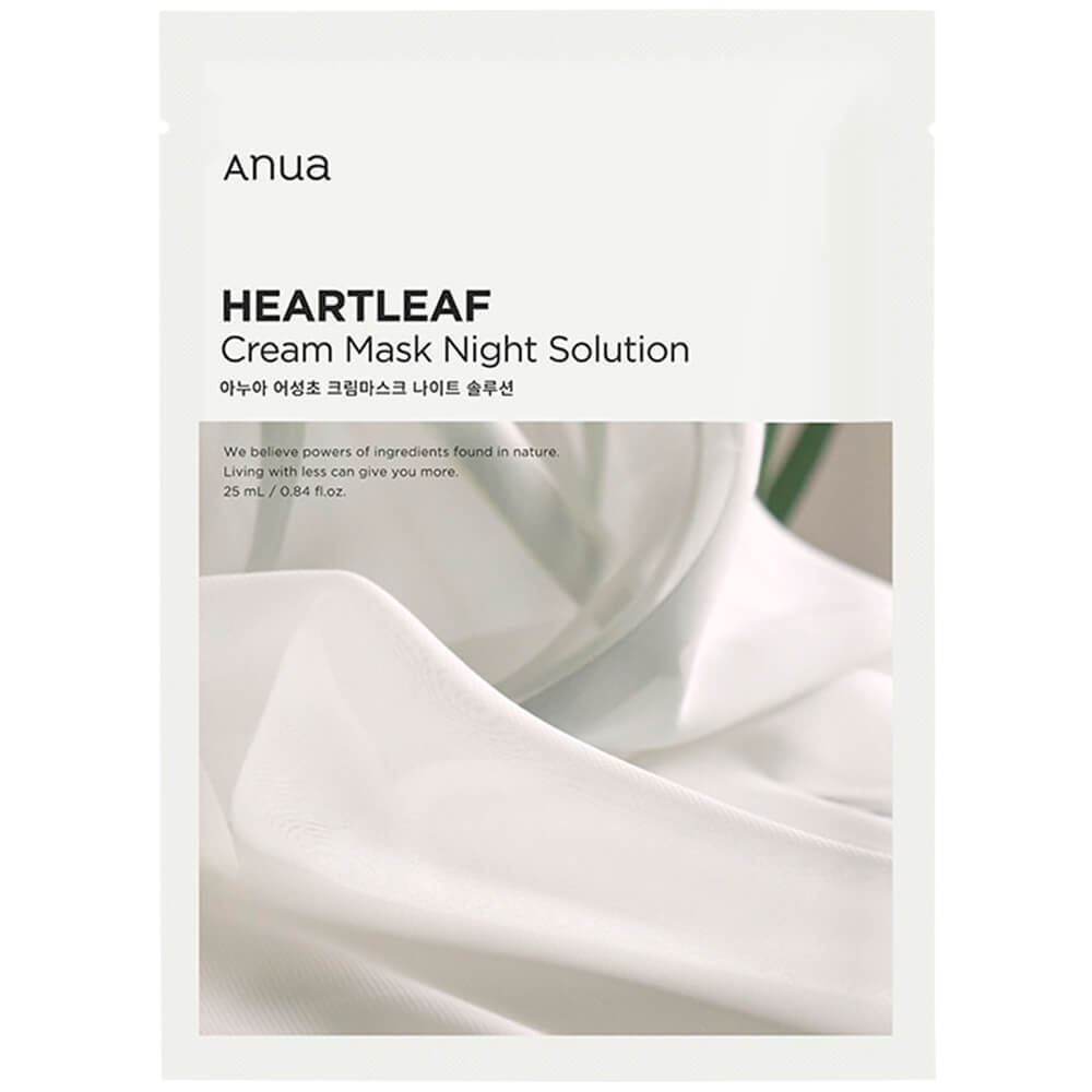 Anua Heartleaf Cream Mask Night Solution - Барьерная тканевая крем-маска с хауттюйнией