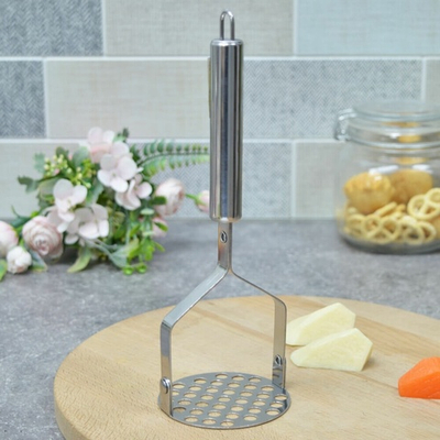 Картофелемялка нерж с металлической ручкой 8,5*30см