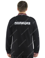 Рубашка Поло Полиция цв.Чёрный (длинный рукав)