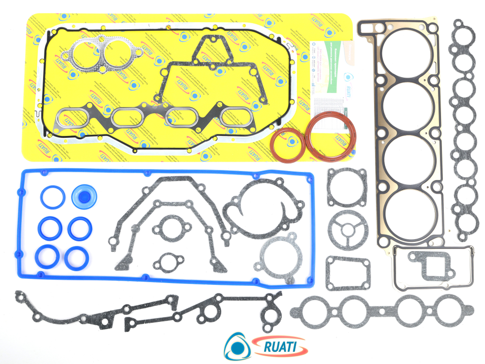 Комплект прокладок двигателя ЗМЗ-409 Евро 4, 5, 6 полный для а/м ГАЗ, УАЗ (металическая ГБЦ,силикон, паронит, сальники коленвала, MP-N-100-12, 40905.3906022) ОПТИМА RUATI