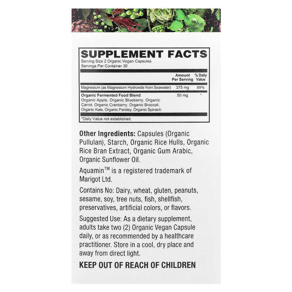 PlantFusion, Vegan SeaWater Magnesium, 60 органических веганских капсул