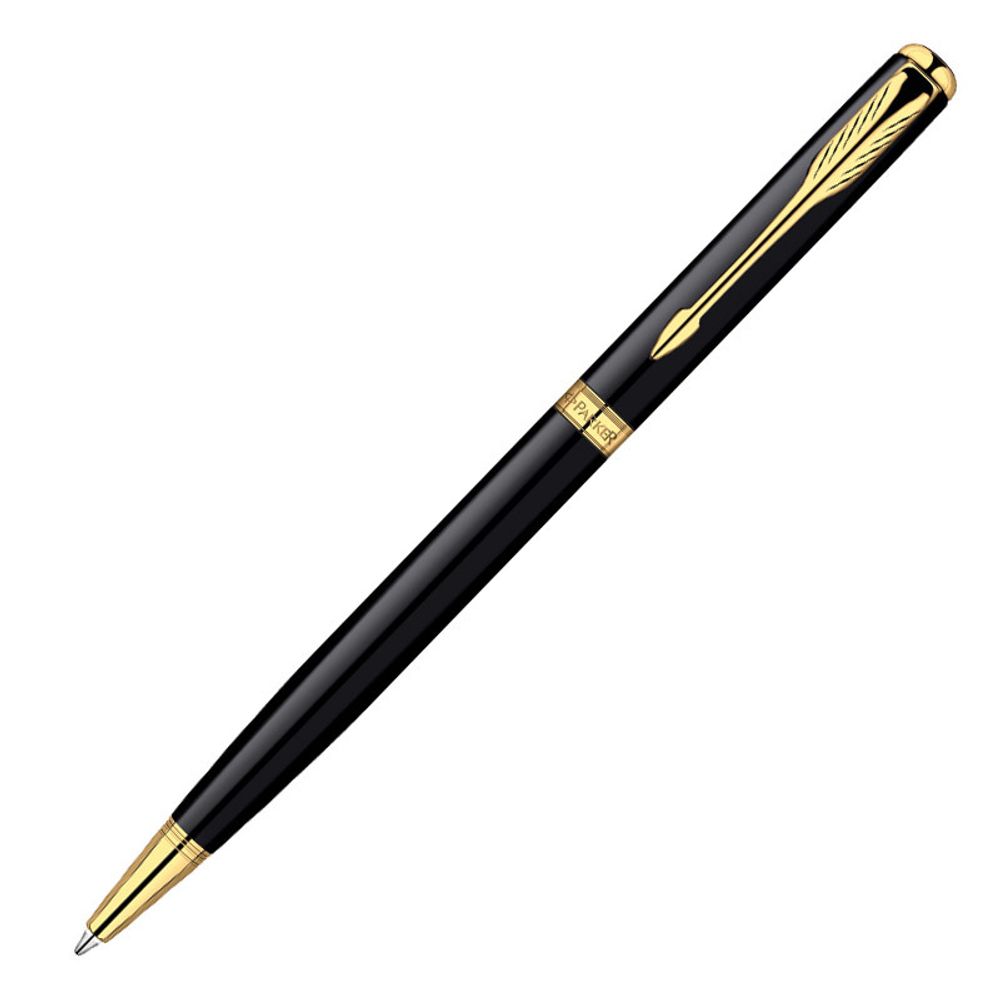 Шариковая ручка Parker Sonnet Slim K430 ESSENTIAL LaqBlack GT Mblack (S0808740)