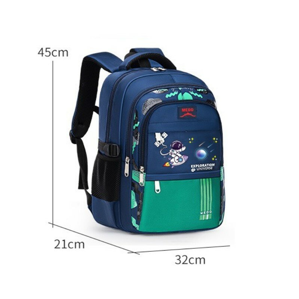 Школьный рюкзак для мальчика  космонавт, синий