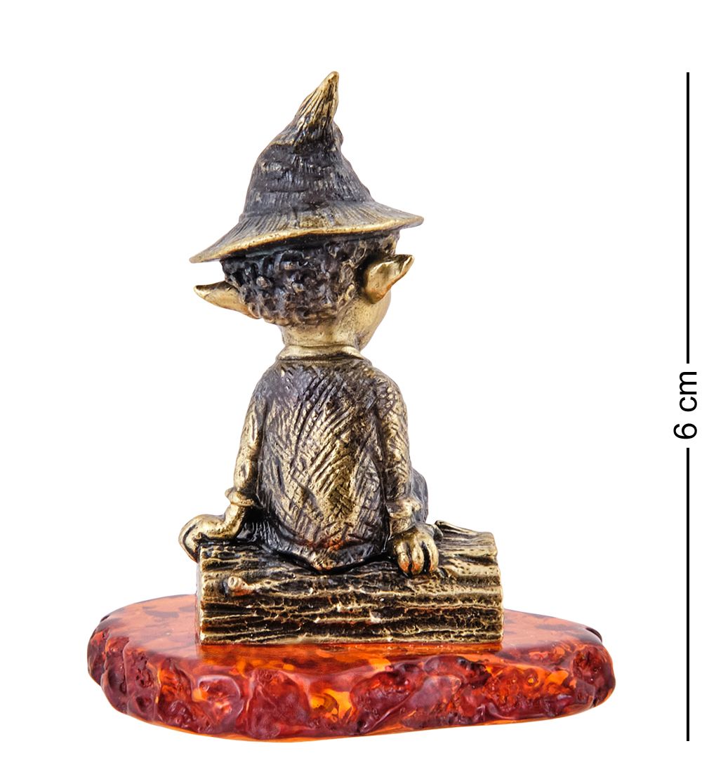 Народные промыслы AM-3651 Фигурка «Гном Бардзуки Морта» (латунь, янтарь)