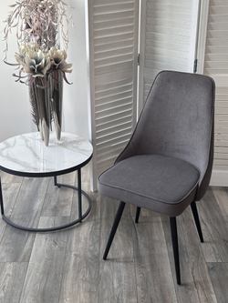 Стул БЕРТИ 360 град. поворот. B28 Темно-серый, велюр / черный каркас, М-City