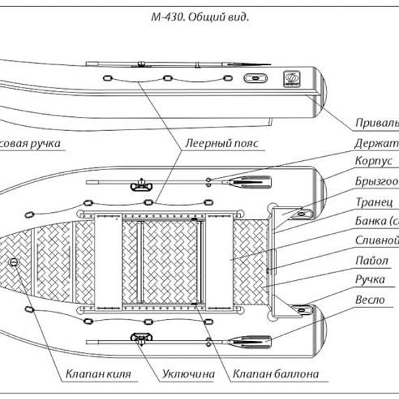 Надувная лодка Фрегат М-430 серая