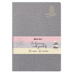 Тетрадь 60 л. в клетку обложка кожзам под рогожку, сшивка, B5 (179х250мм), СЕРЫЙ, BRAUBERG HARMONY, 403839