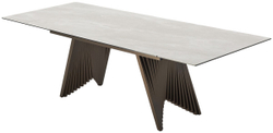 Стол IVAR 180 MARBLES TL-109 Серый мрамор, испанская керамика / Шоколадное золото каркас, ®DISAUR