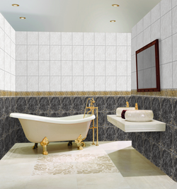 Панель ПВХ фотопечать с глиттером Византия золото 2700х250мм