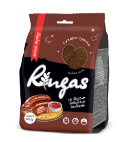 Сухари-гренки "Ringas" со вкусом баварских колбасок Слуцкий хлебозавод