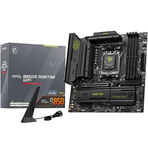 Материнская плата MSI MAG B850M MORTAR WIFI (AM5/AMD B850/4xDDR5/PCI-Ex16/3xM.2/SB7.1/Wi-Fi/Bluetooth/GLAN/HDMI/mATX)