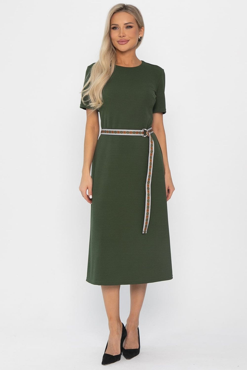 Платье трикотажное Парижанка (зеленое) П14415-10М LT Collection