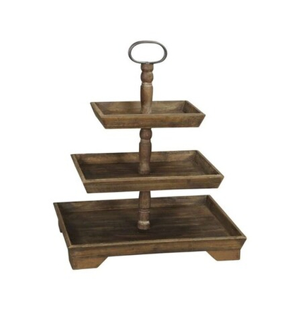 Этажерка декоративная "Николета" 3-х ярусная 50х40х64см Дерево,металл