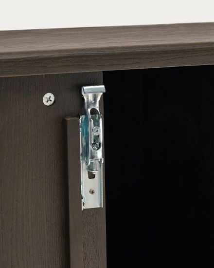 Шкафчик для ванной Mailen из ясеневого шпона в темной отделке, 90 x 45