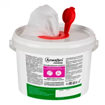 Алмадез-Ликвид салфетки Влажные 120*200мм №200 в ведре готовые