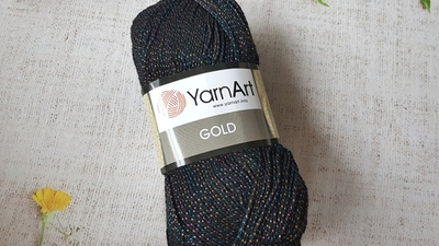 Пряжа YarnАrt "Gold" 9034 черный с разноцветным
