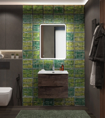 Тумба с раковиной подвесная BelBagno MARINO-CER-N-600-2C-SO-RNG-P Rovere Nature Grigio, раковина белая BB-8099-60